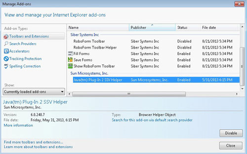 Internet Explorer 10.0 Settings